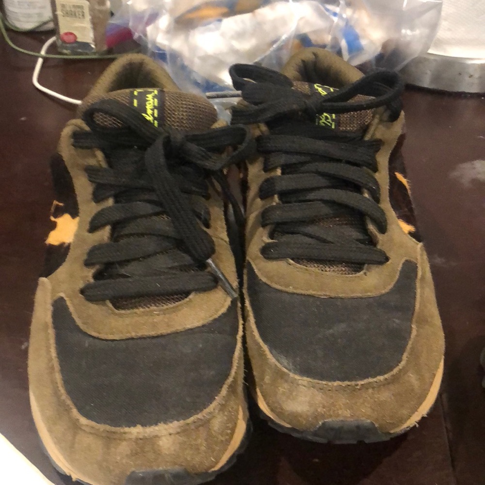 Sam Edelman DES brown green camo calf hair euc 6